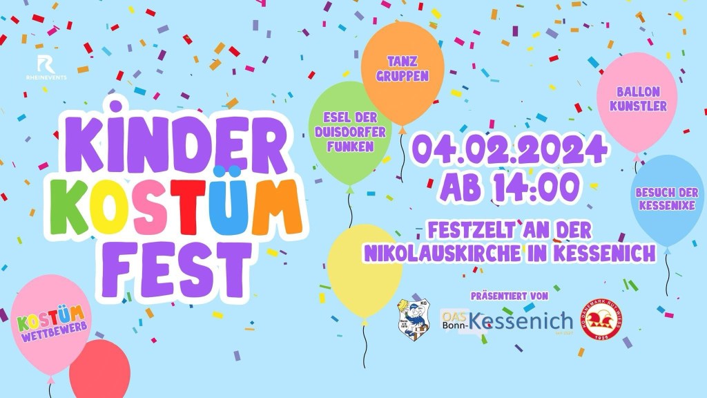 Kessenicher Kinderkostümfest am 04. Februar 2024 – Tickets&nbsp;sichern!